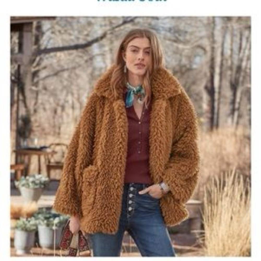 Sundance Cozy Brown Faux Fur Jacket